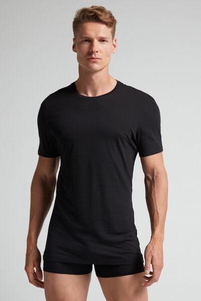Black Extra-Fine T-Shirt, Black, medium