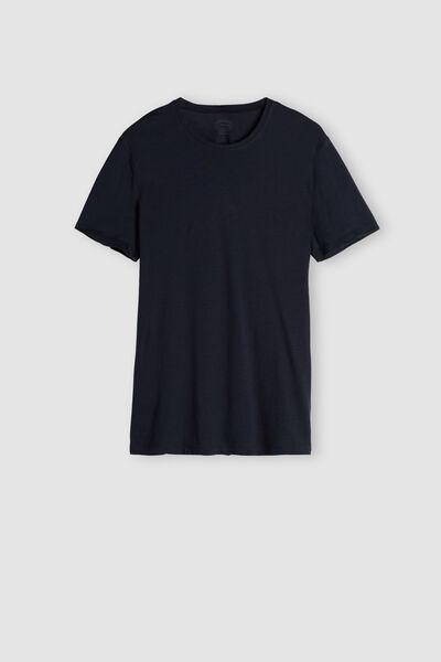 Blue Extra-Fine Superior Cotton T-Shirt, , large image number 2