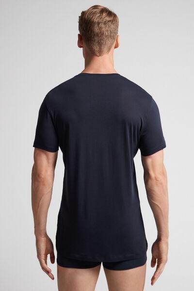 Blue Extra-Fine Superior Cotton T-Shirt, , large image number 3