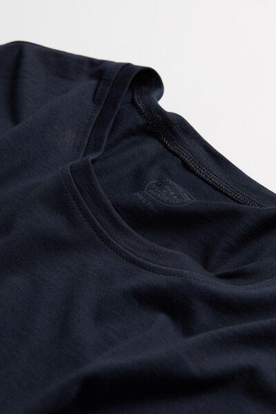 Blue Extra-Fine Superior Cotton T-Shirt, , large image number 4