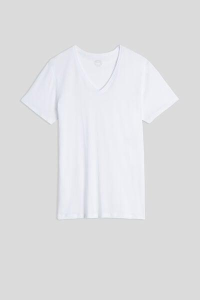 White V-Neck T-Shirt, , large image number 2