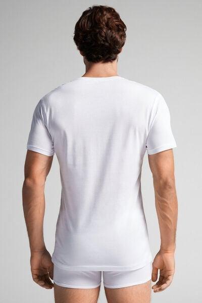 White V-Neck T-Shirt, , large image number 3