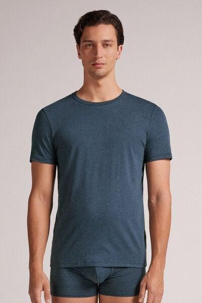 Blue Melange Superior Cotton T-Shirt, B601_3120, medium