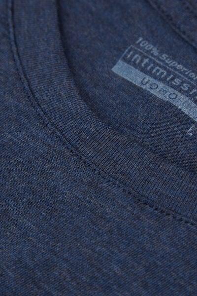 Blue Melange Superior Cotton T-Shirt, B601_3120, large image number 4