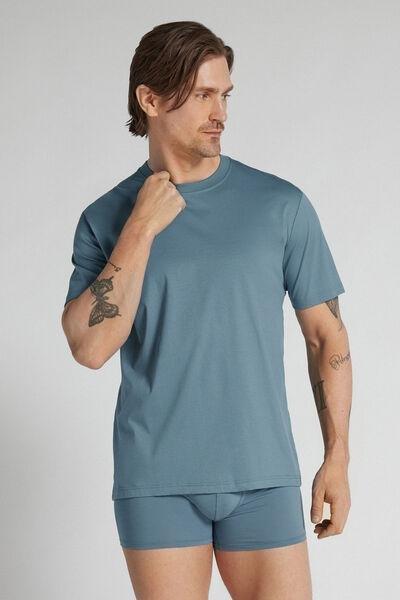 Blue Superlight Mercerised Cotton T-Shirt, B601_141K, large image number 1