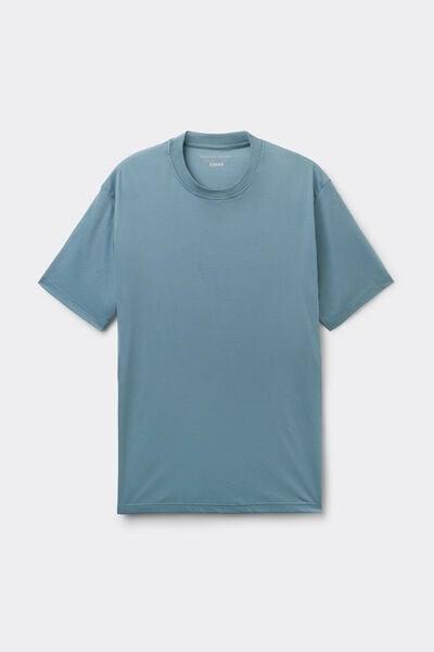 Blue Superlight Mercerised Cotton T-Shirt, B601_141K, large image number 2