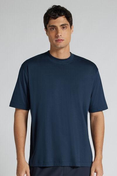 Navy Oversized Superlight Mercerised Cotton T-Shirt, B601_490J, large image number 0