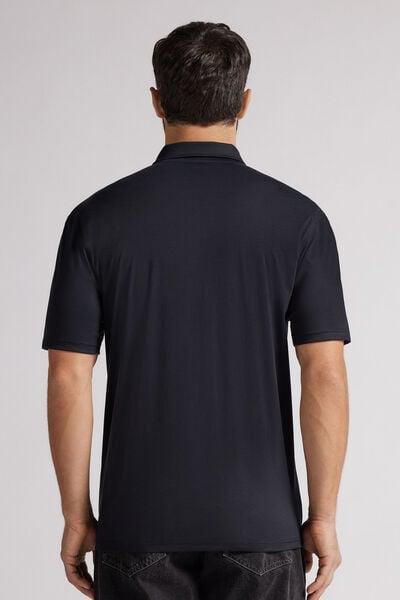 Black Short-Sleeved Polo Shirt, , large image number 3