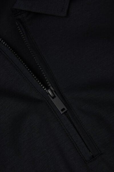 Black Short-Sleeved Polo Shirt, , large image number 4