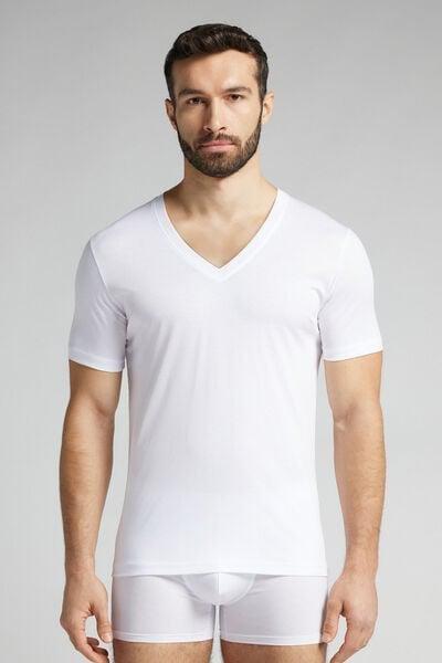 White V-Neck T-Shirt, , large image number 0
