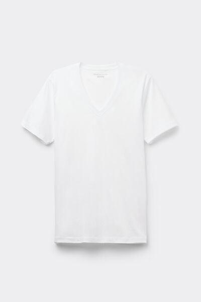 White V-Neck T-Shirt, , large image number 1