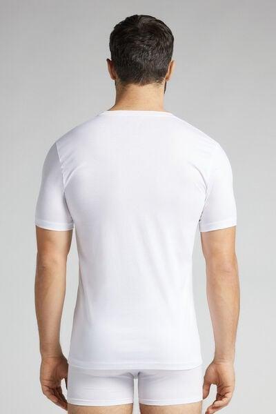White V-Neck T-Shirt, , large image number 3