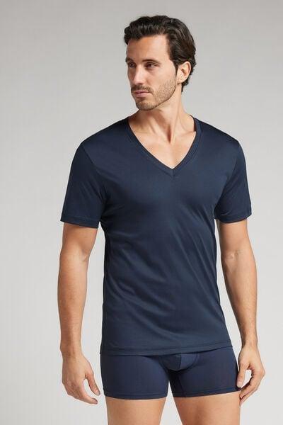 Navy V-Neck T-Shirt, , large image number 2