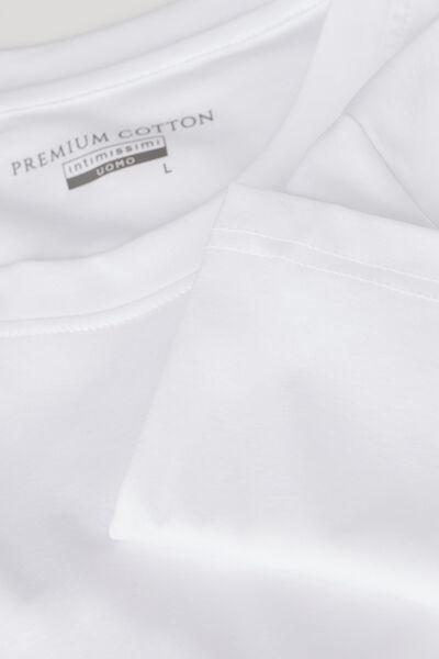 White Premium Cotton T-Shirt, White, large image number 3