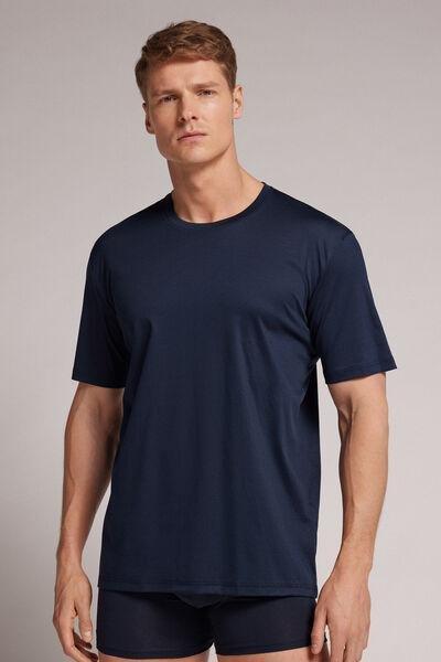 Blue - 490J - Navy Blue Premium Cotton T-Shirt, , medium