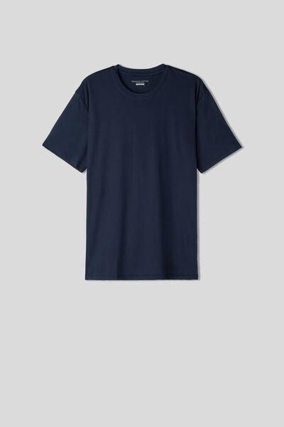 Blue - 490J - Navy Blue Premium Cotton T-Shirt, , large image number 4