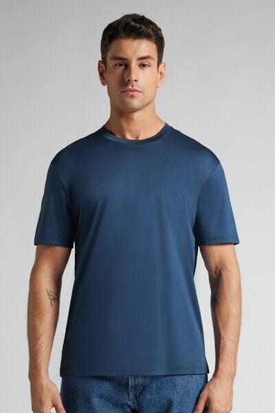 Navy Round Neck Premium Cotton T-Shirt, B601_886J, large image number 0