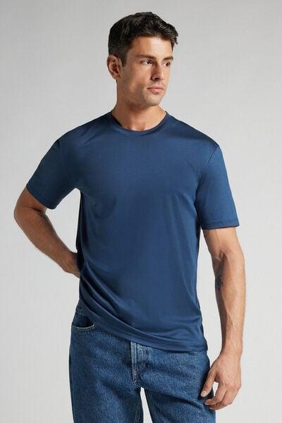Navy Round Neck Premium Cotton T-Shirt, B601_886J, large image number 1