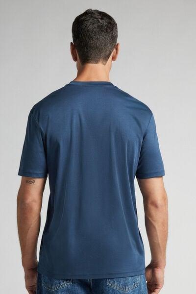 Navy Round Neck Premium Cotton T-Shirt, B601_886J, large image number 3