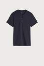 Intimissimi UOMO - Blue Superior Cotton T-Shirt With Grandad Collar