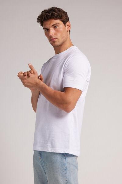 White Muscle Fit Cotton T-Shirt, , large image number 2