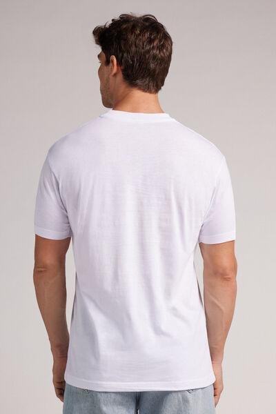 White Muscle Fit Cotton T-Shirt, , large image number 3