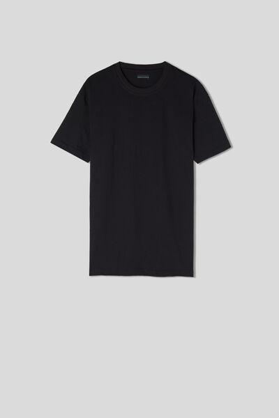 Black Muscle Fit Cotton T-Shirt, , large image number 1