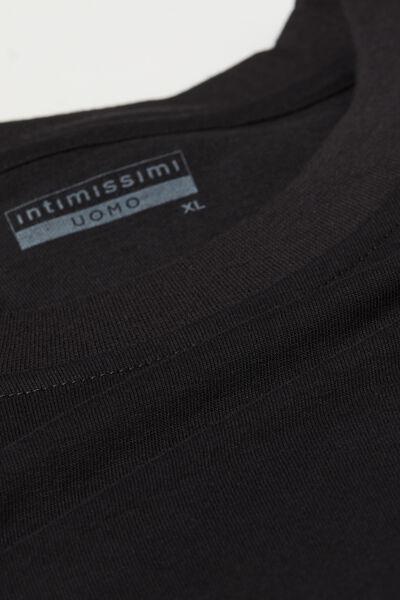 Black Muscle Fit Cotton T-Shirt, , large image number 4
