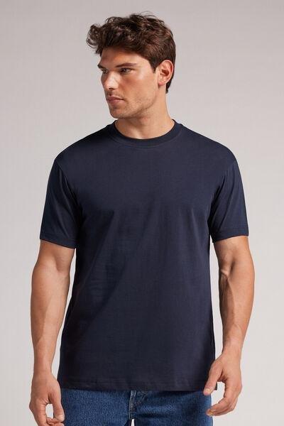 Blue Muscle Fit Cotton T-Shirt, , large image number 0