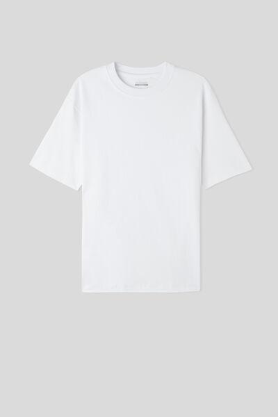 White - 001 - White Interlock Cotton Oversize T-shirt, , large image number 2