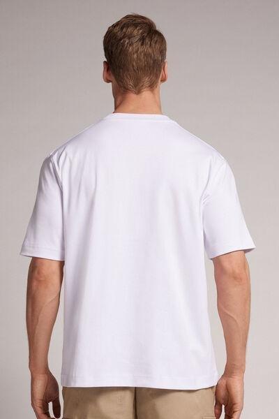 White - 001 - White Interlock Cotton Oversize T-shirt, , large image number 3