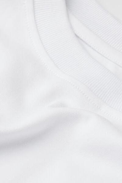 White - 001 - White Interlock Cotton Oversize T-shirt, , large image number 4