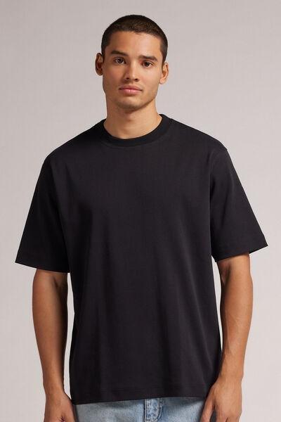 Black Solid Oversized T-shirt, , large image number 0