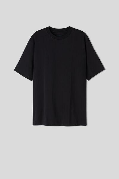 Black Solid Oversized T-shirt, , large image number 2