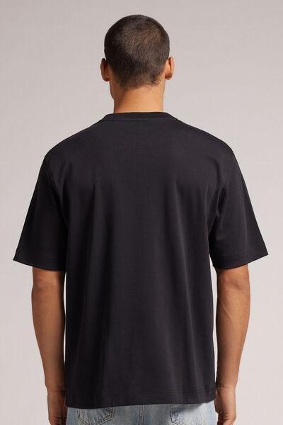Black Solid Oversized T-shirt, , large image number 3