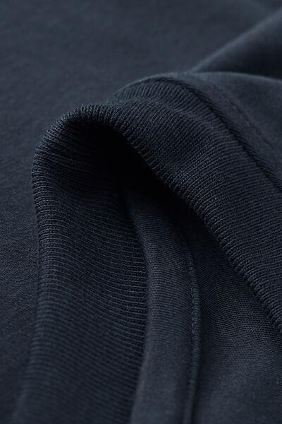 Blue - 800 - Midnight Blue Interlock Cotton Oversize T-shirt, , large image number 4