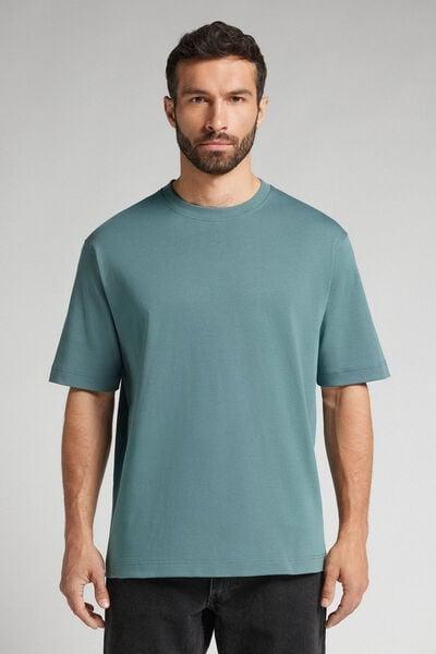 Green Interlock Cotton Oversize T-Shirt, B601_955J, large image number 0
