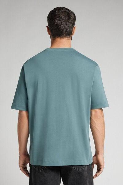 Green Interlock Cotton Oversize T-Shirt, B601_955J, large image number 3