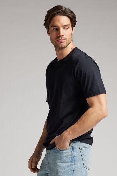 Intimissimi UOMO - Black Extra-Fine Superior Cotton T-Shirt