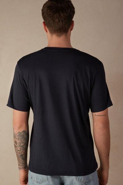 Blue Extra-Fine Superior Cotton T-Shirt, , large image number 3