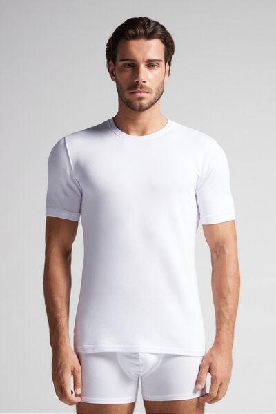 White Short-Sleeved Modal Cashmere Top, , large image number 0