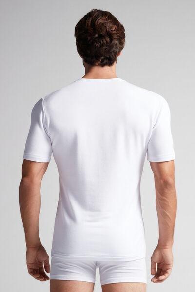 Intimissimi UOMO - White Short-Sleeved Modal Cashmere Top