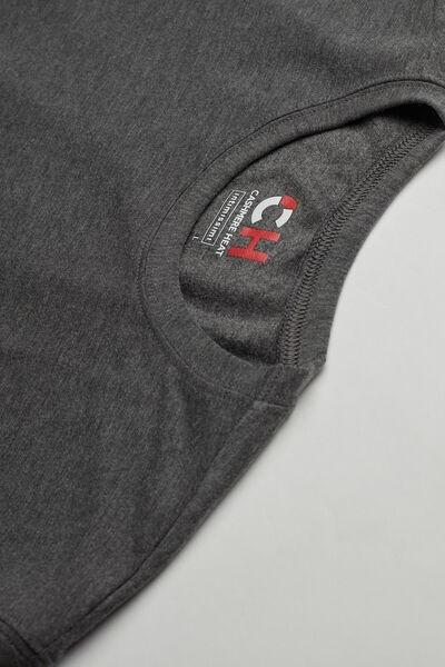 Grey Short-Sleeved Modal Cashmere Top, , large image number 4