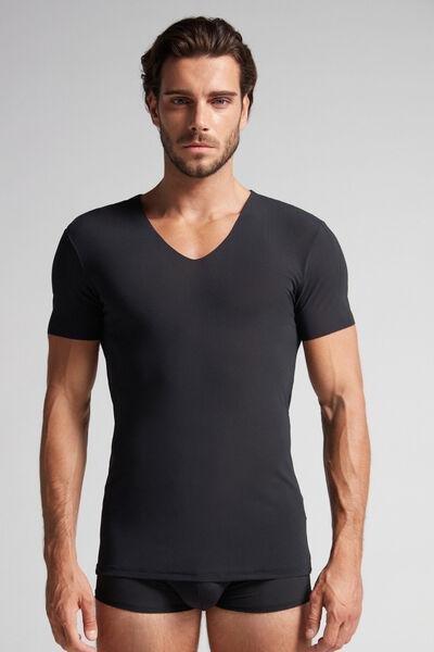 Uomo - Black Rawedge Micromesh Top