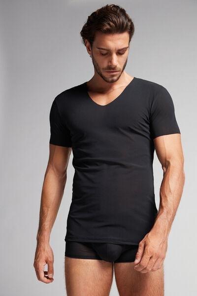 Uomo - Black Rawedge Micromesh Top