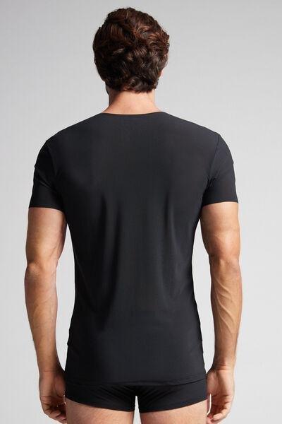 Uomo - Black Rawedge Micromesh Top