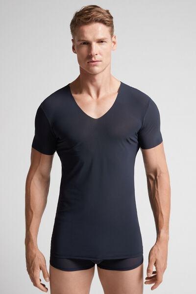 Intimissimi UOMO - Blue Rawedge Micromesh Top