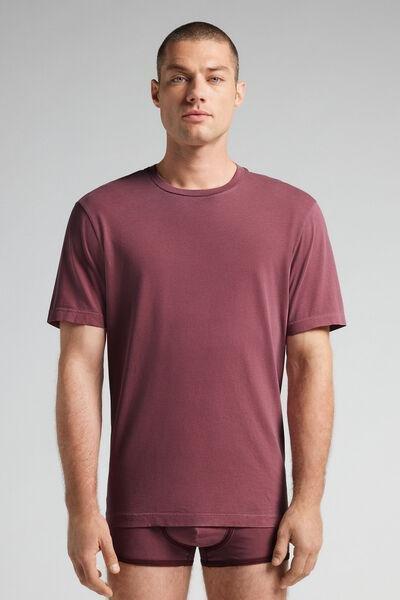 Red Washed-Effect Cotton T-Shirt, , large image number 0
