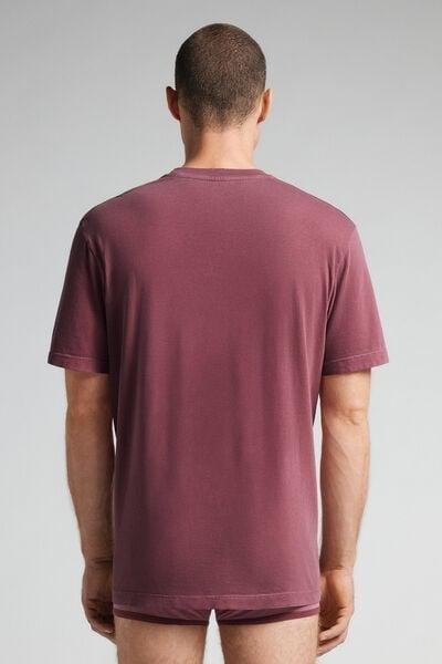 Red Washed-Effect Cotton T-Shirt, B601_741I, large image number 3