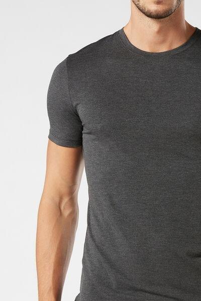 Grey Modal And Silk T-Shirt, , large image number 1